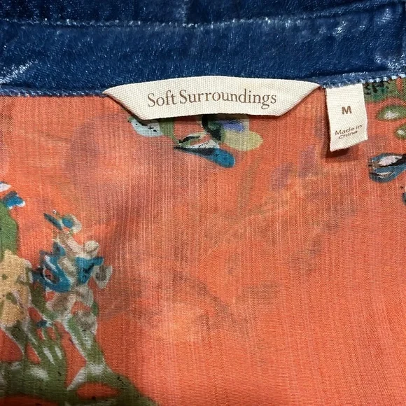 Soft Surroundings Women’s Button down Multi Color Floral L/S blouse Size M - Picture 6 of 7